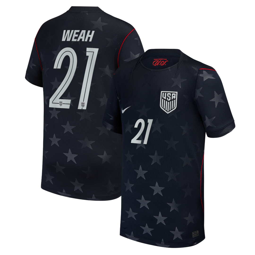 Timothy Weah USMNT Nike Youth 2026 Away Stadium Replica Jersey - Blue