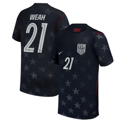 Timothy Weah USMNT Nike Youth 2026 Away Stadium Replica Jersey - Blue