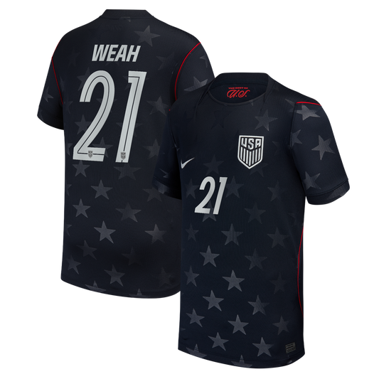 Timothy Weah USMNT Nike Youth 2026 Away Stadium Replica Jersey - Blue