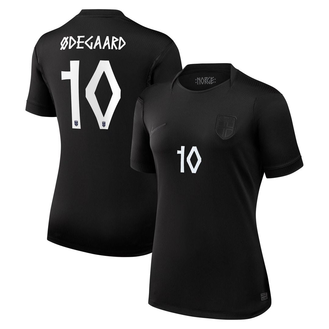 Martin Ødegaard Norway National Team Nike Women's 2026 Away Stadium Replica Jersey - Black