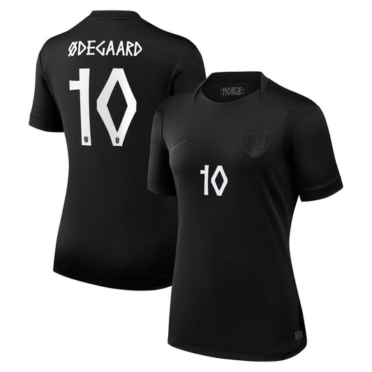 Martin Ødegaard Norway National Team Nike Women's 2026 Away Stadium Replica Jersey - Black