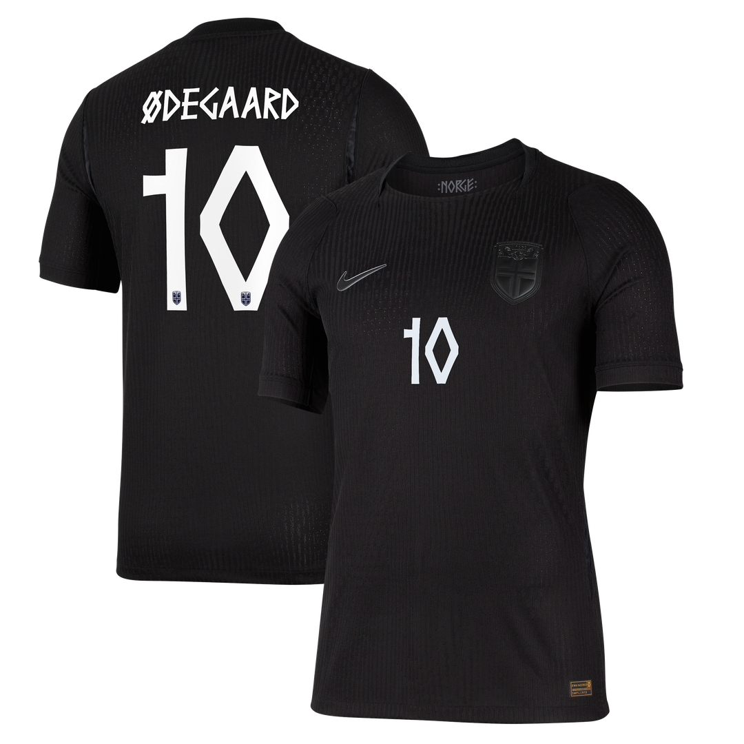 Martin Ødegaard Norway National Team Nike 2026 Away Match Authentic Jersey - Black