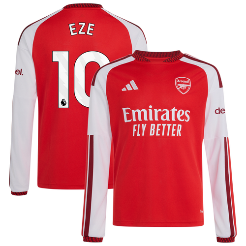 Eberechi Eze Arsenal adidas Youth 2026/27 Home Replica Long Sleeve Jersey - Red
