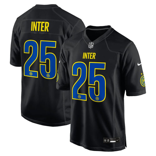 Inter Milan Nike 2025 Soccer x NFL Game Jersey - Black