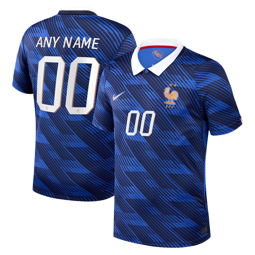France National Team Nike 2026 Home Stadium Replica Custom Jersey - Blue