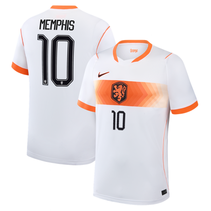 Memphis Depay Netherlands National Team Nike 2026 Away Stadium Replica Jersey - White