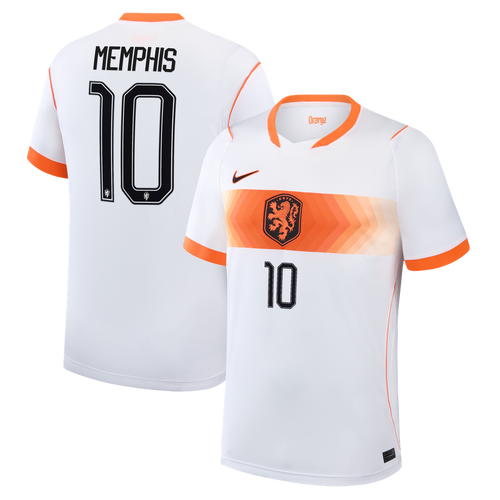 Memphis Depay Netherlands National Team Nike 2026 Away Stadium Replica Jersey - White
