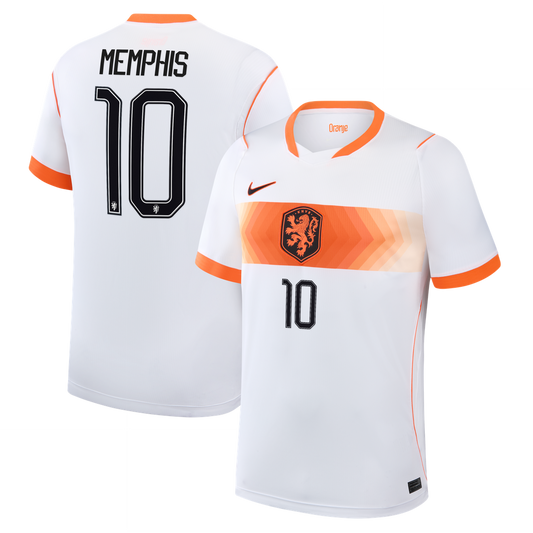 Memphis Depay Netherlands National Team Nike 2026 Away Stadium Replica Jersey - White