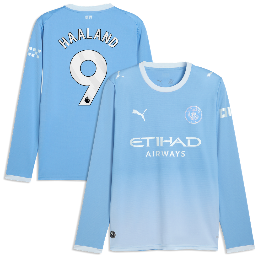 Erling Haaland Manchester City Puma 2026/27 Home Replica Long Sleeve Jersey - Light Blue