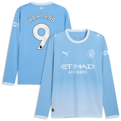 Erling Haaland Manchester City Puma 2026/27 Home Replica Long Sleeve Jersey - Light Blue