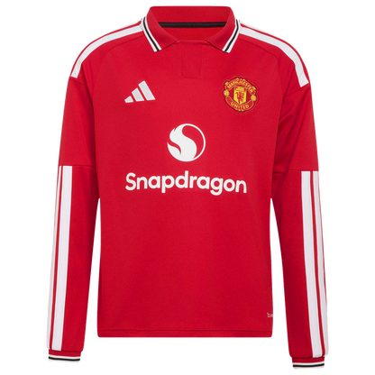 Mason Mount Manchester United adidas Youth 2026/27 Home Replica Long Sleeve Jersey - Red