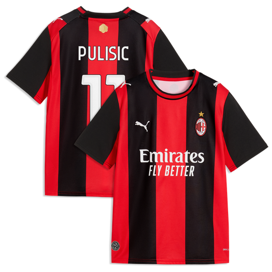 Christian Pulisic AC Milan Puma Youth 2026/27 Home Replica Jersey - Black/Red