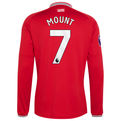 Mason Mount Manchester United adidas 2026/27 Home Authentic Long Sleeve Jersey - Red