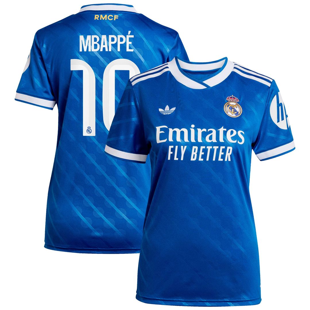 Kylian Mbappé Real Madrid adidas Women's 2025/26 Third Replica Player Jersey - Blue