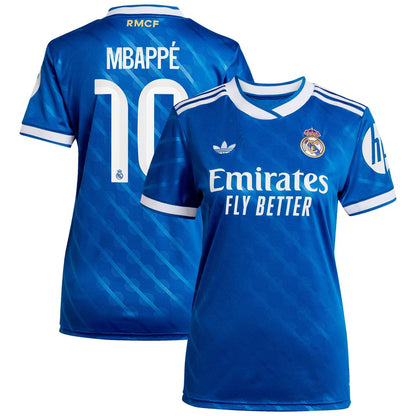 Kylian Mbappé Real Madrid adidas Women's 2025/26 Third Replica Player Jersey - Blue