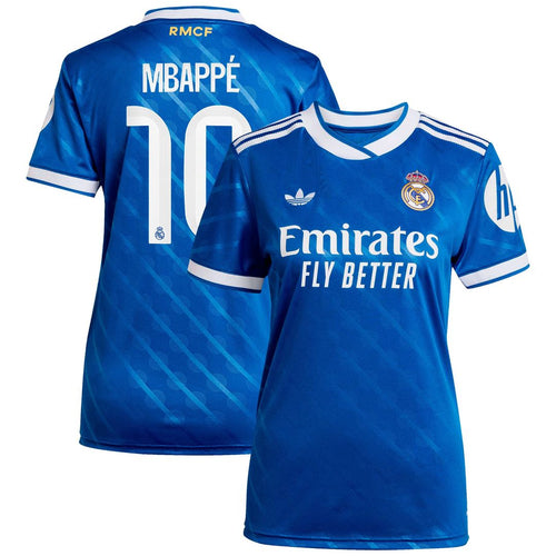 Kylian Mbappé Real Madrid adidas Women's 2025/26 Third Replica Player Jersey - Blue