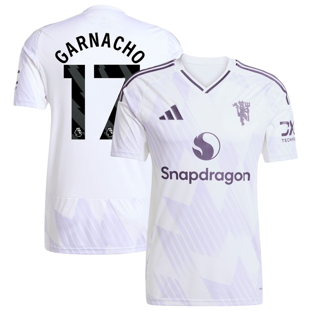 Alejandro Garnacho Manchester United adidas 2025/26 Away Replica Player Jersey - White