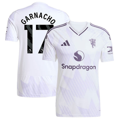 Alejandro Garnacho Manchester United adidas 2025/26 Away Replica Player Jersey - White