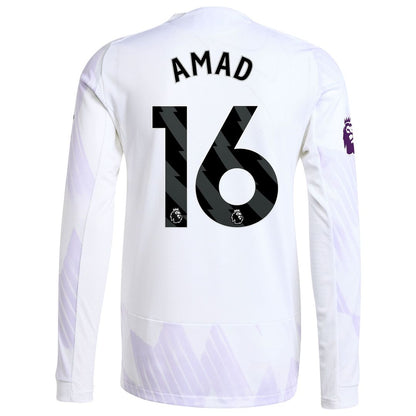 Amad Diallo Manchester United adidas 2025/26 Away Authentic Long Sleeve Player Jersey - White