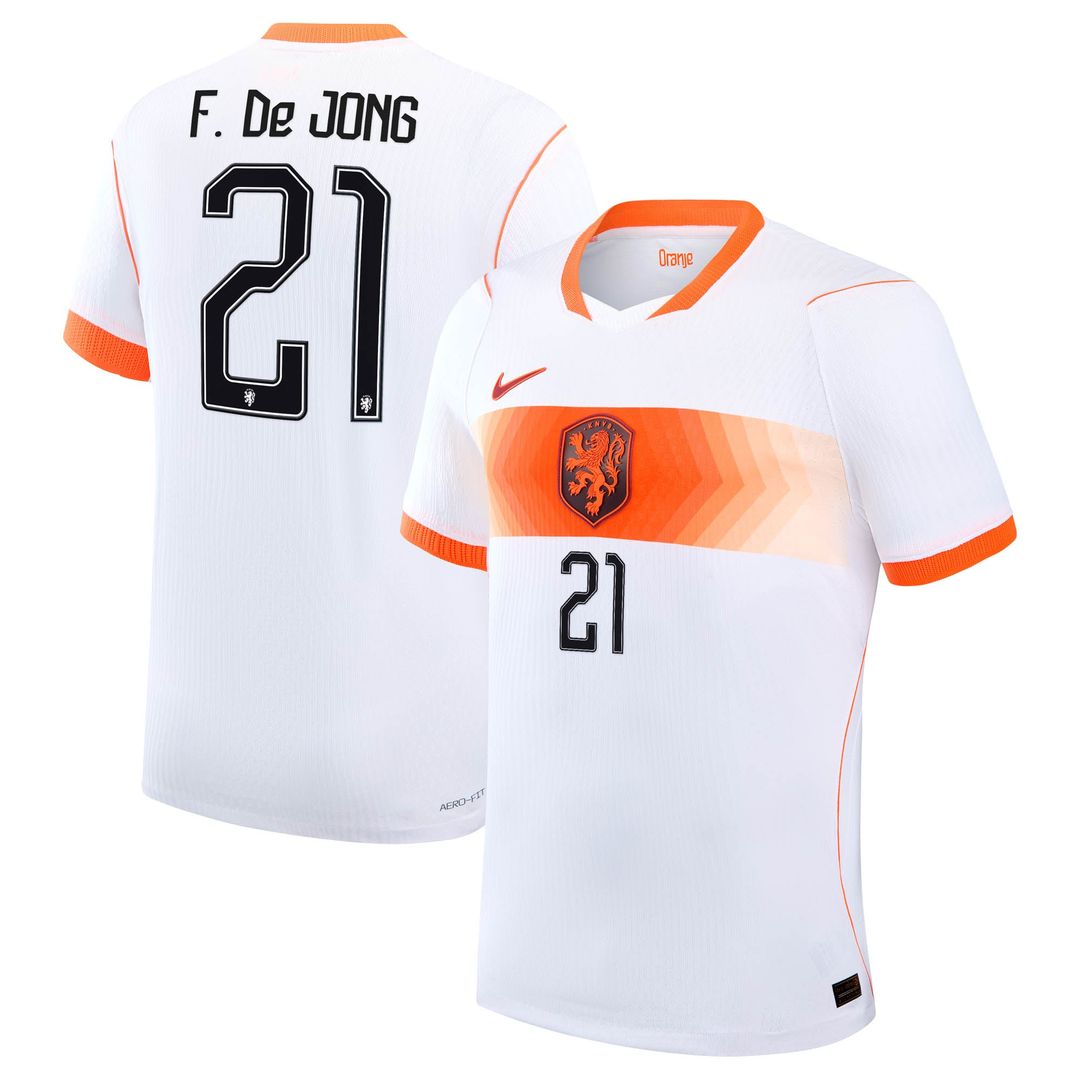 Frenkie de Jong Netherlands National Team Nike 2026 Away Match Authentic Jersey - White