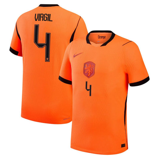 Virgil van Dijk Netherlands National Team Nike 2026 Home Match Authentic Jersey - Orange