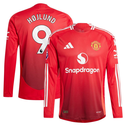 Rasmus Højlund Manchester United adidas 2024/25 Home Authentic Long Sleeve Player Jersey - Red