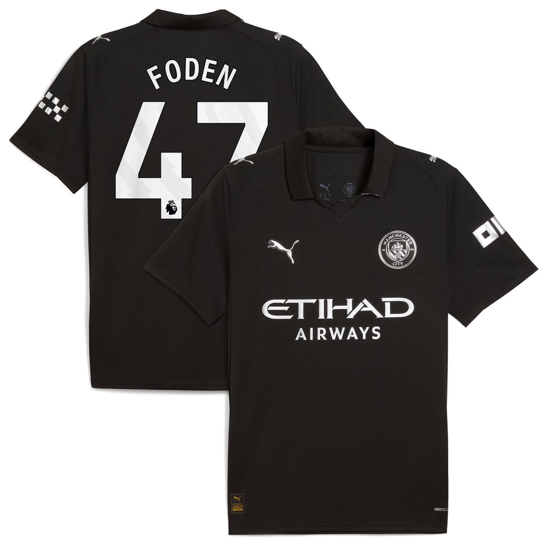 Phil Foden Manchester City Puma 2025/26 Away Replica Player Jersey - Black
