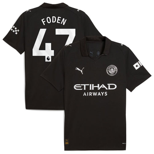 Phil Foden Manchester City Puma 2025/26 Away Replica Player Jersey - Black