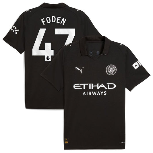 Phil Foden Manchester City Puma 2025/26 Away Replica Player Jersey - Black