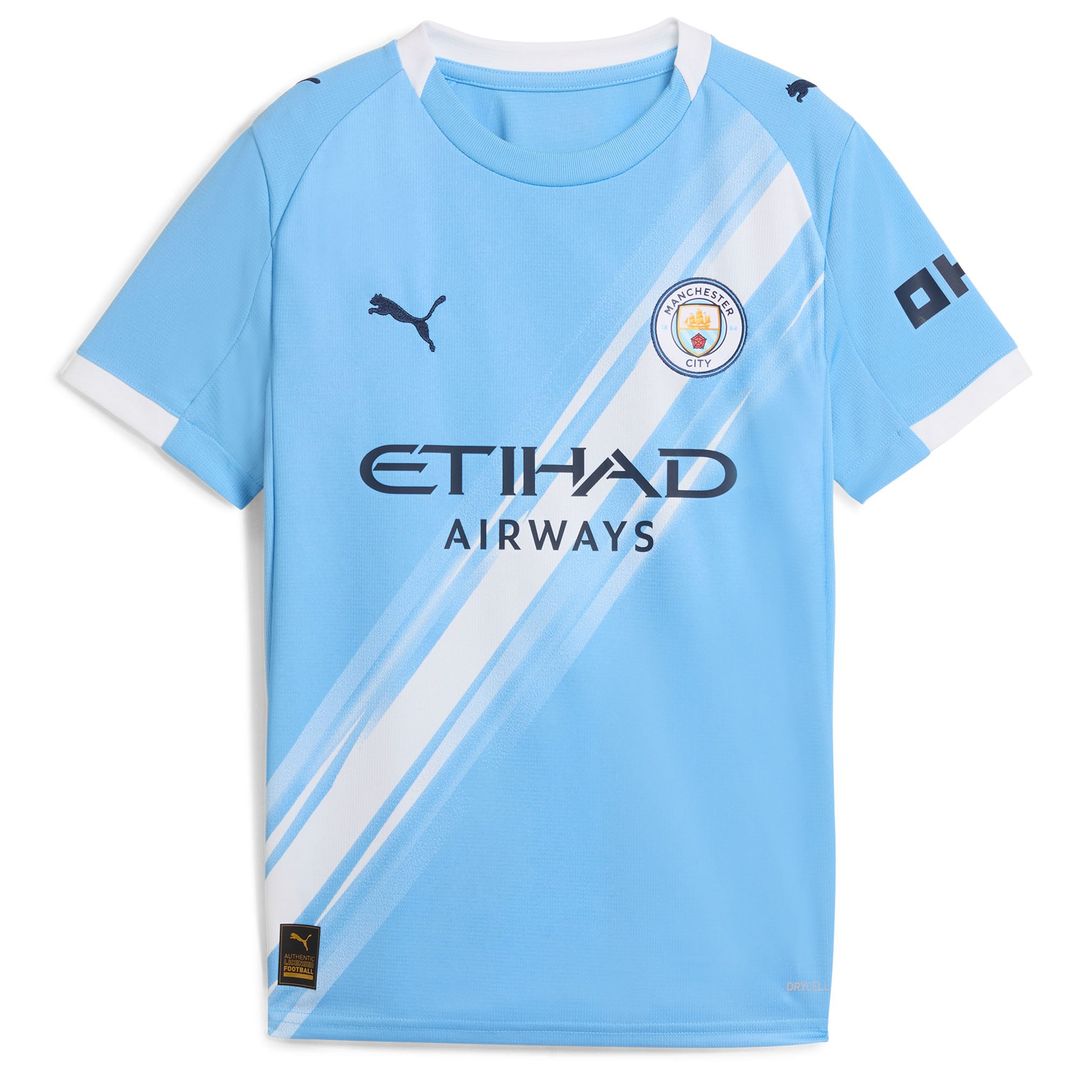 Manchester City Puma Youth 2025/26 Home Replica Custom Jersey - Sky Blue