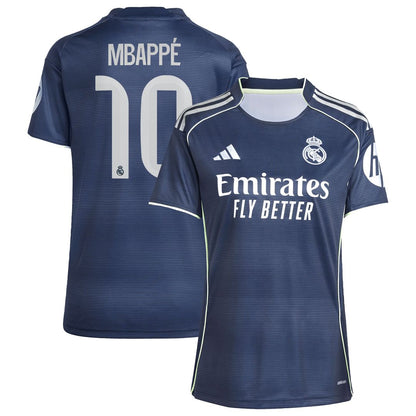 Kylian Mbappé Real Madrid adidas Women's 2025/26 Away Replica Player Jersey - Blue