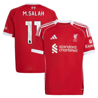Mohamed Salah Liverpool adidas Youth 2025/26 Home Replica Jersey - Red