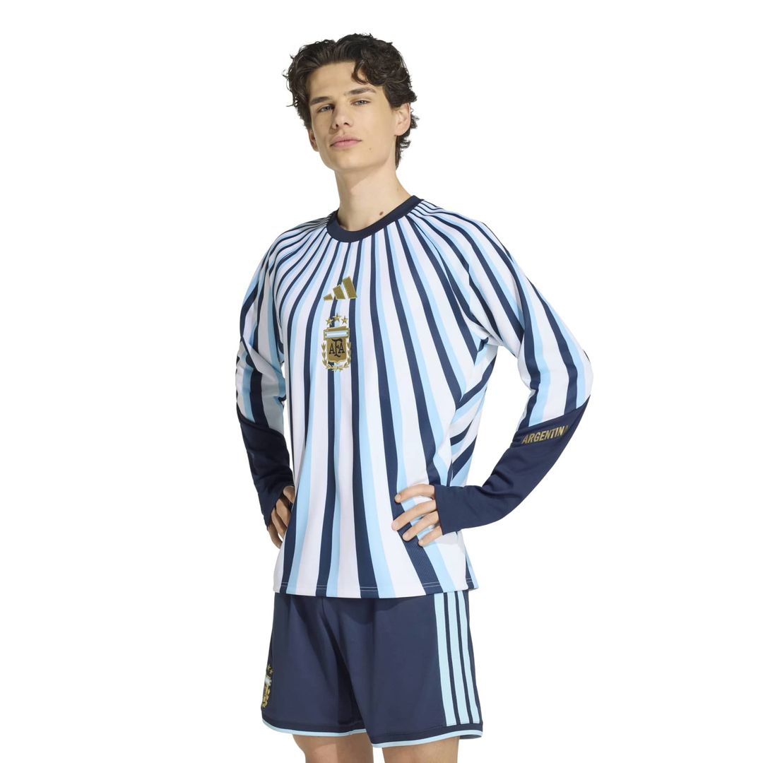 Argentina National Team adidas 2026 Long Sleeve Pre-Match Top - White