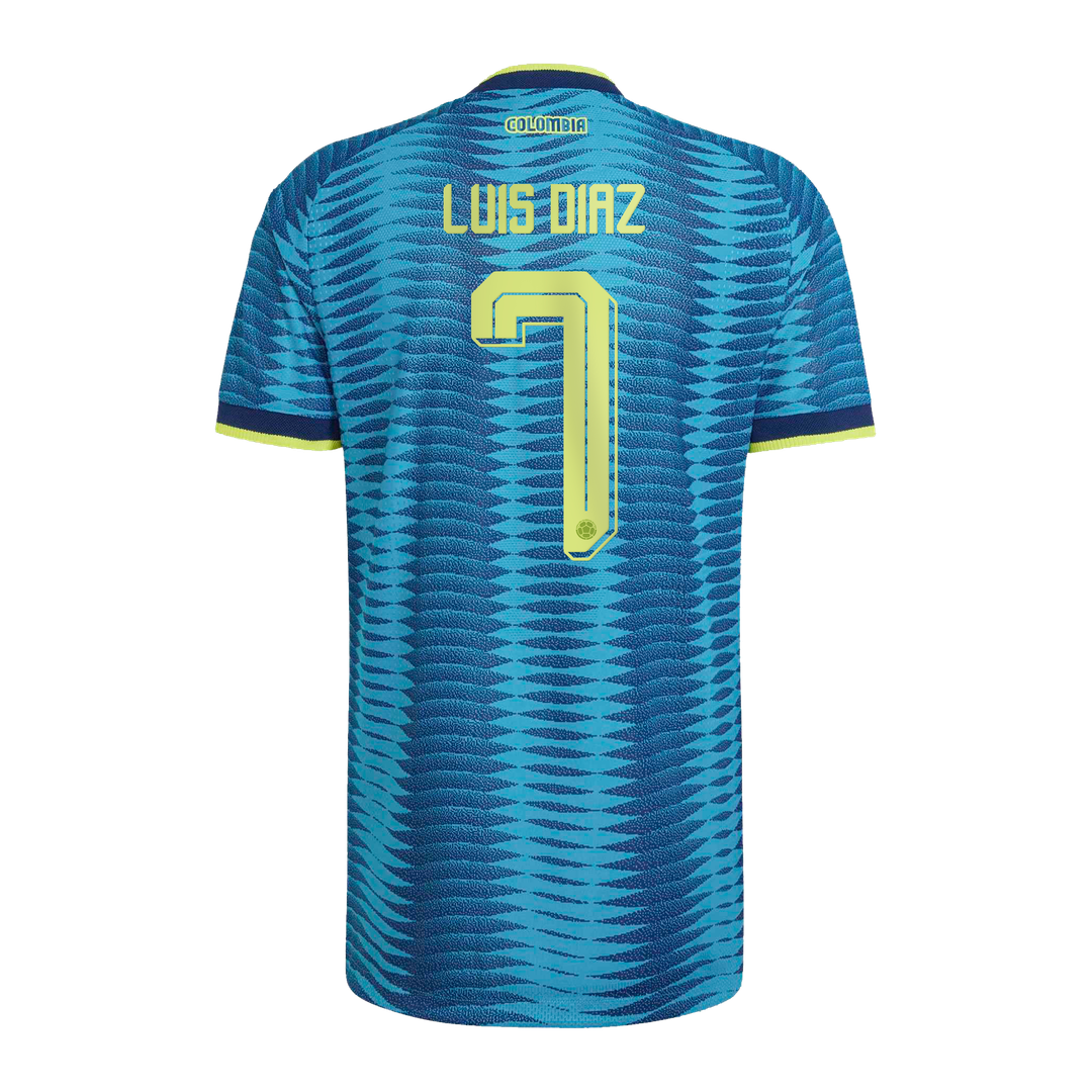 Luis Diaz Colombia National Team adidas 2026 Away On-Field Authentic Jersey - Turquoise