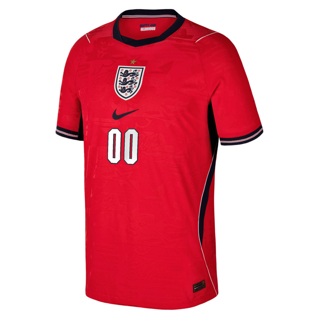 England National Team Nike Youth 2026 Away Match Authentic Custom Jersey - Red