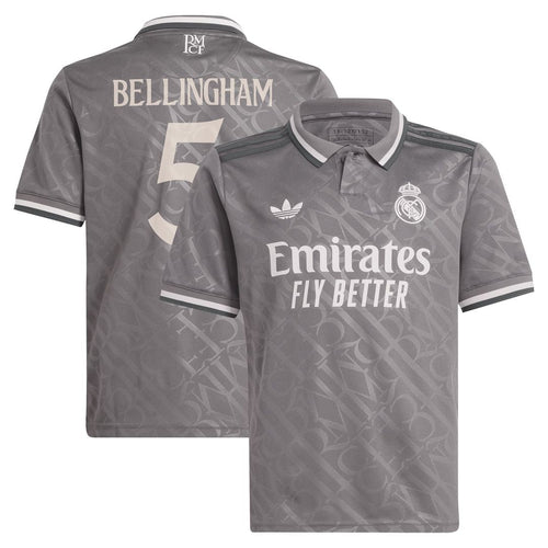 Jude Bellingham Real Madrid adidas Originals Youth 2024/25 Third Replica Player Jersey - Charcoal