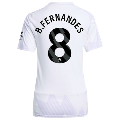 Bruno Fernandes Manchester United adidas Women's 2025/26 Away Replica Player Jersey - White