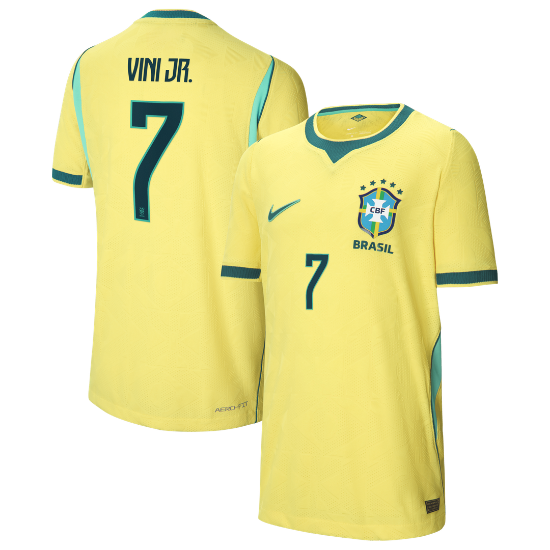 Vini Jr. Brazil National Team Nike Youth 2026 Home Match Authentic Jersey - Yellow