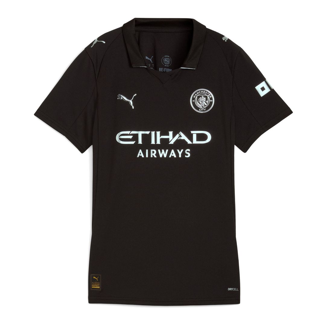 Manchester City Puma Women's 2025/26 Away Replica Custom Jersey - Black