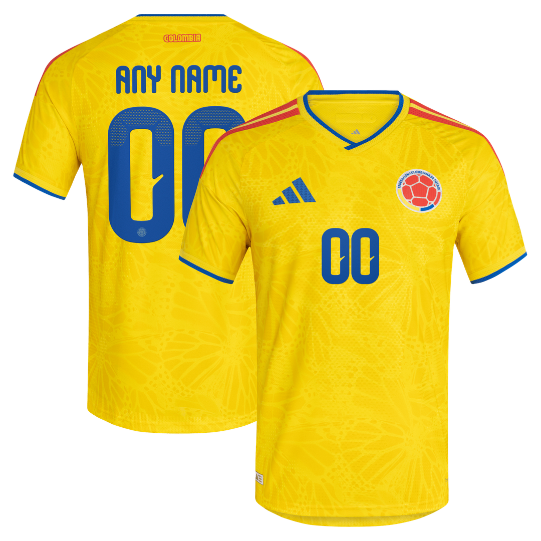 Colombia National Team adidas 2026 Home On-Field Authentic Custom Jersey - Yellow