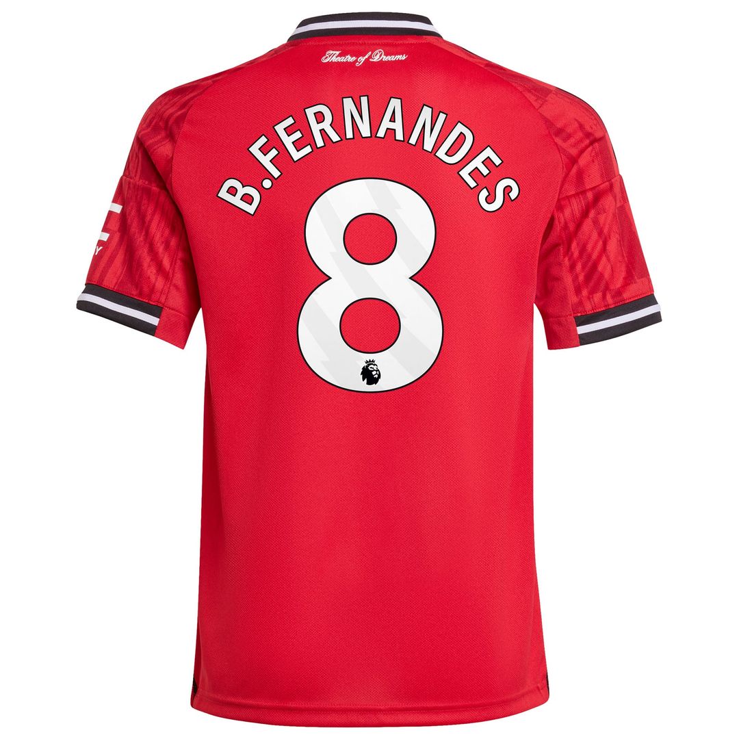 Bruno Fernandes Manchester United adidas Youth Home 2025/26 Replica Player Jersey - Red