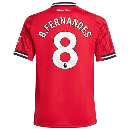 Bruno Fernandes Manchester United adidas Youth Home 2025/26 Replica Player Jersey - Red