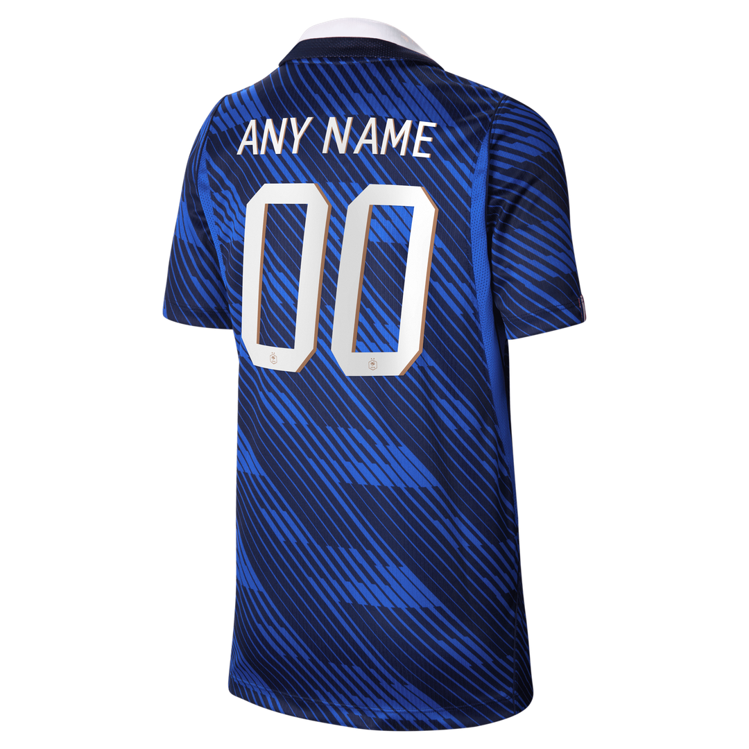 France National Team Nike Youth 2026 Home Stadium Replica Custom Jersey - Blue