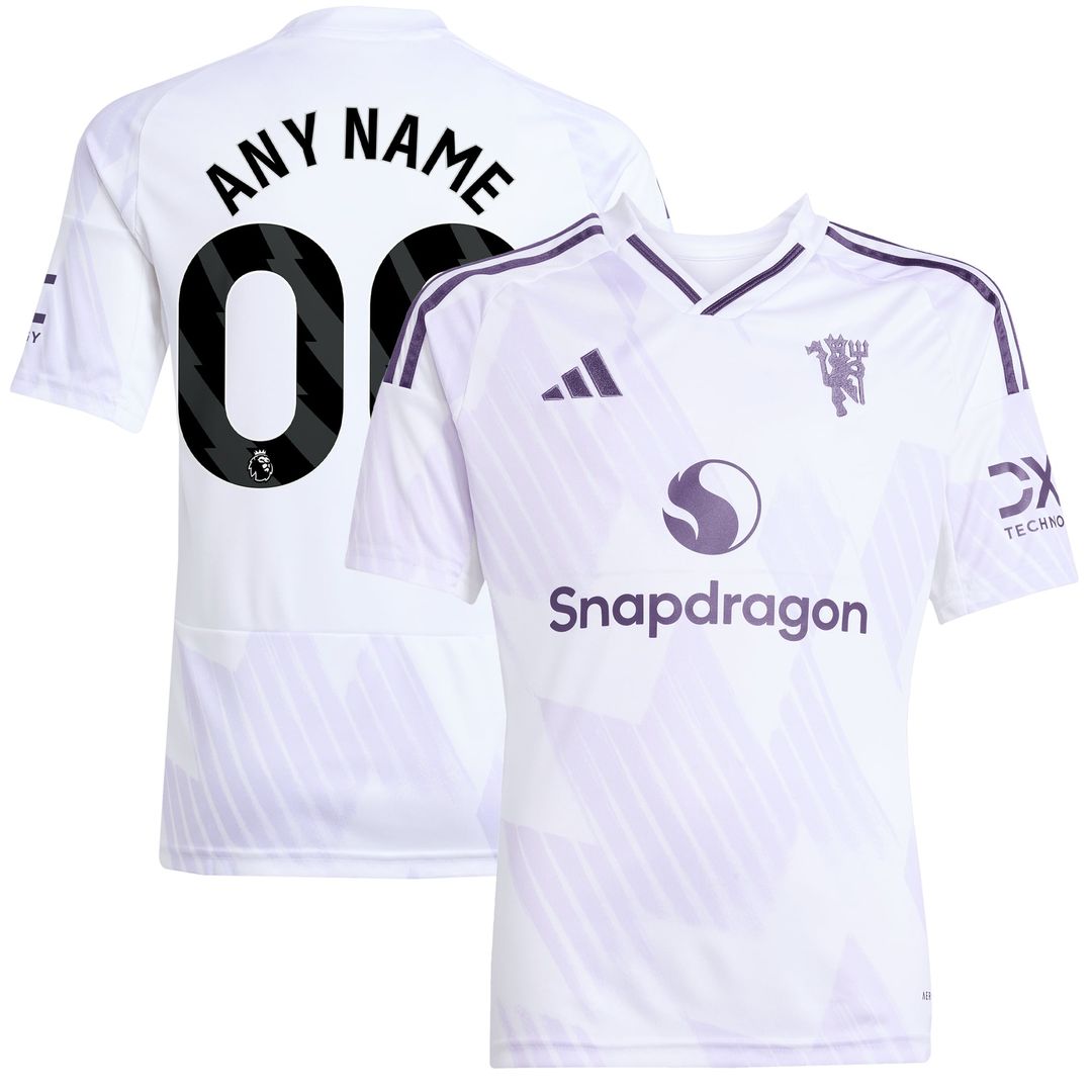 Manchester United adidas Youth 2025/26 Away Replica Custom Jersey - White