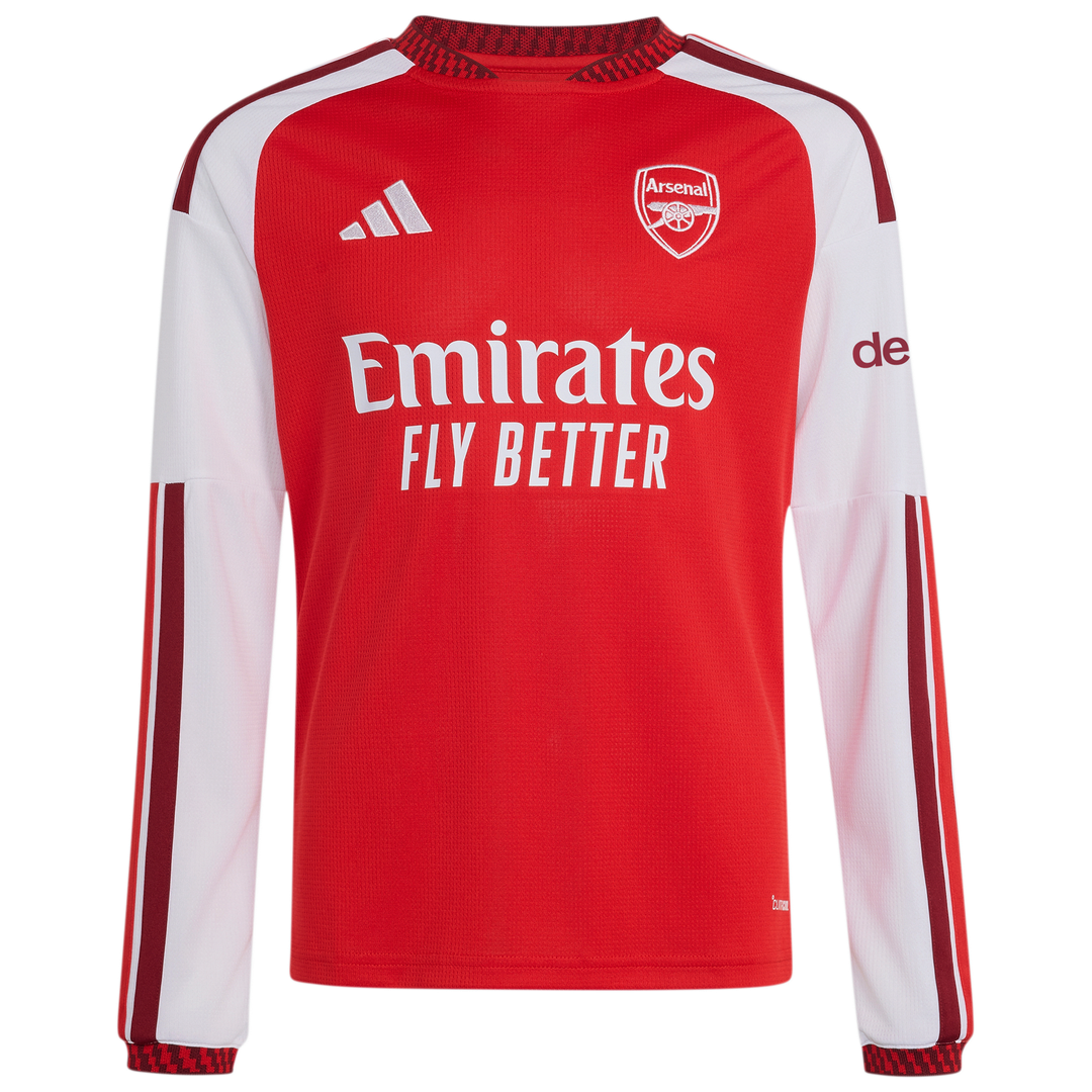 Eberechi Eze Arsenal adidas Youth 2026/27 Home Replica Long Sleeve Jersey - Red