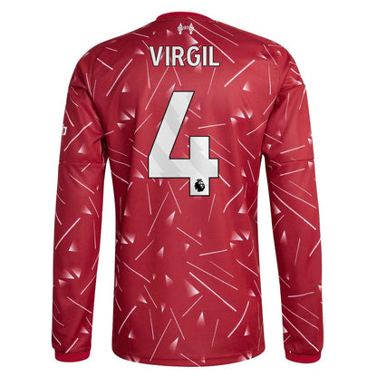 Virgil van Dijk Liverpool adidas 2026/27 Home Replica Long Sleeve Jersey - Red