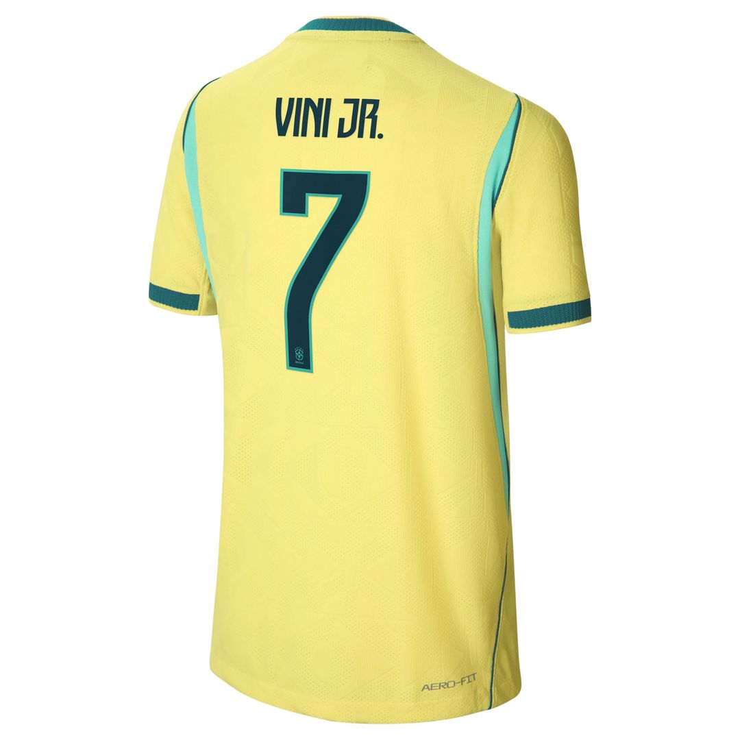 Vini Jr. Brazil National Team Nike Youth 2026 Home Match Authentic Jersey - Yellow