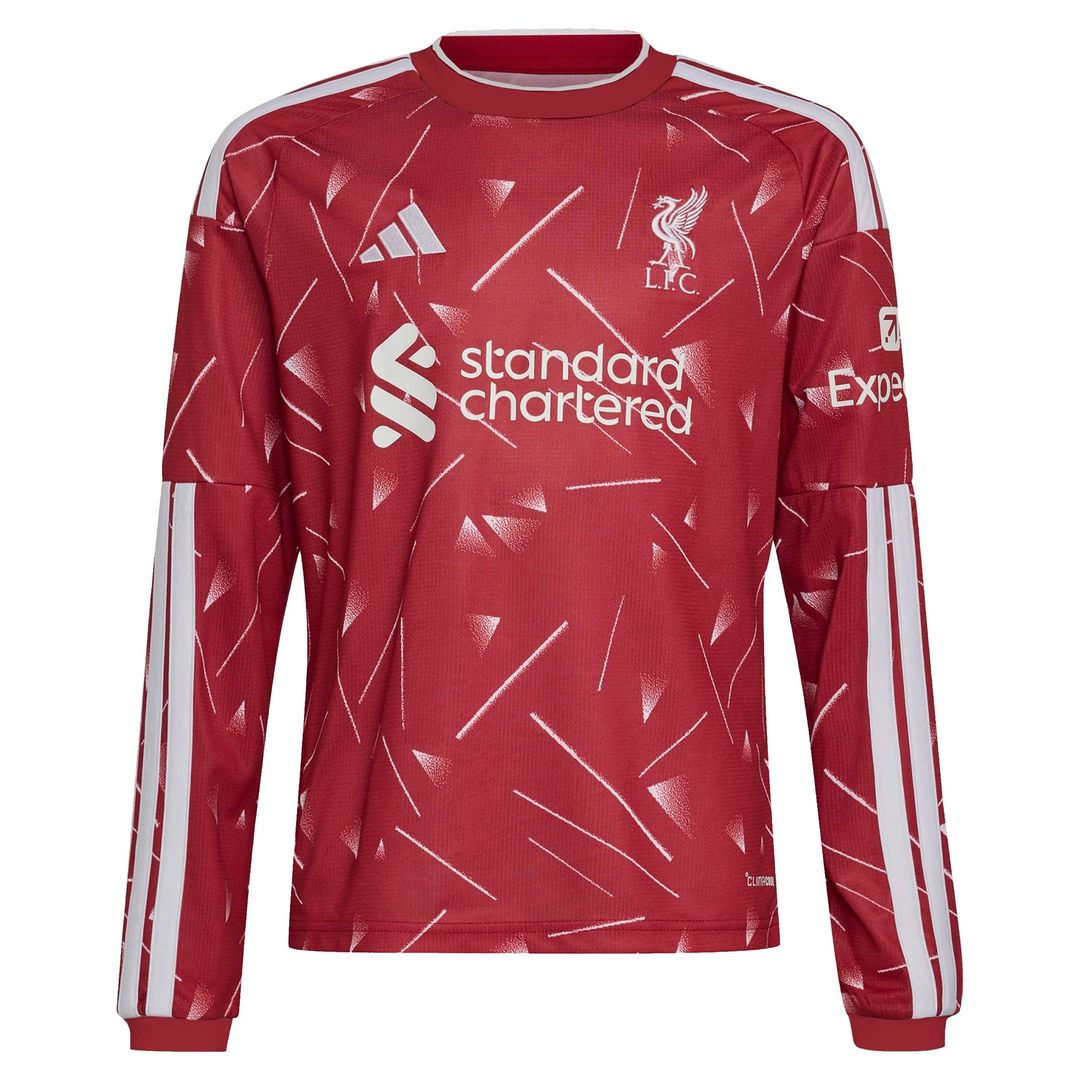 Florian Wirtz Liverpool adidas Youth 2026/27 Home Replica Long Sleeve Jersey - Red