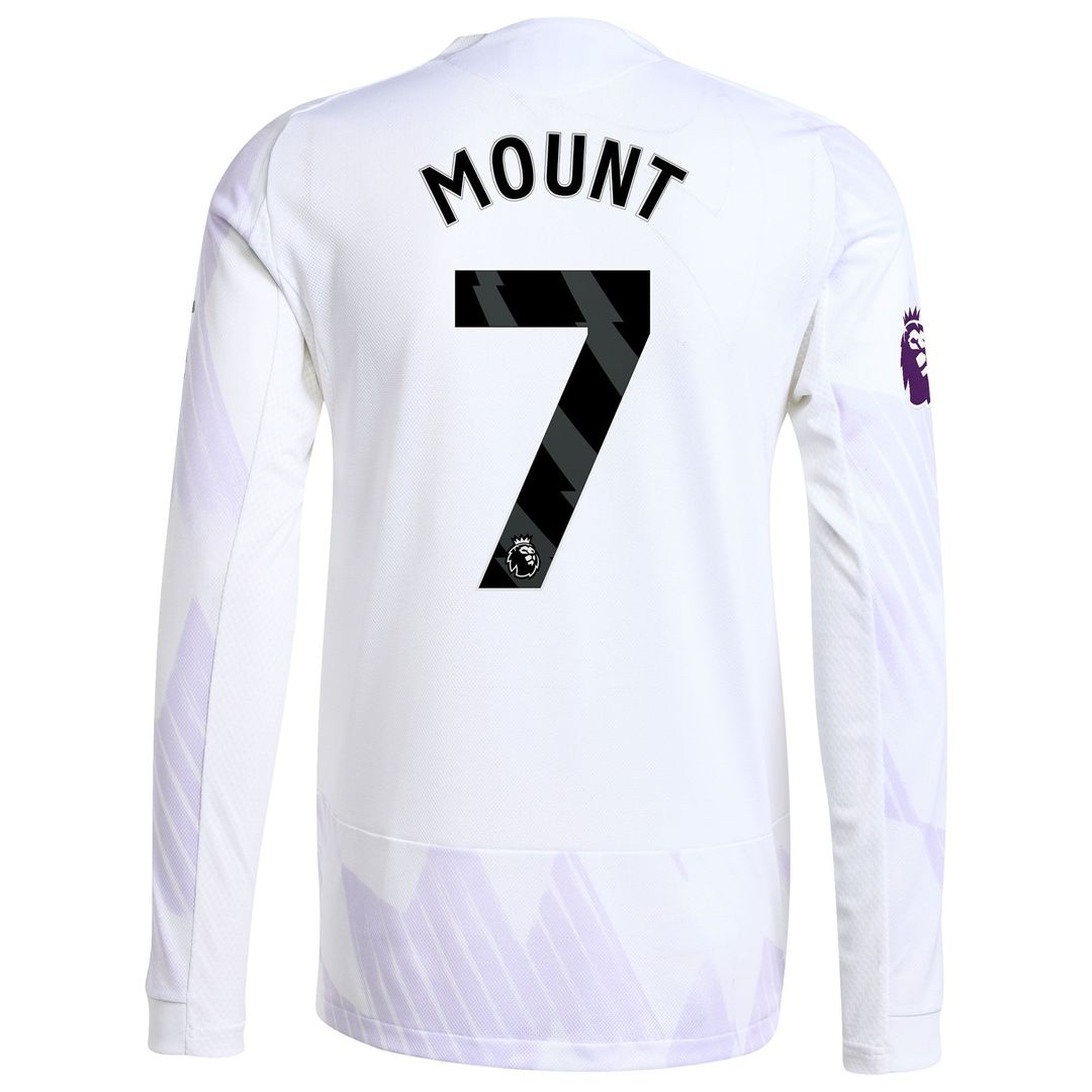 Mason Mount Manchester United adidas 2025/26 Away Authentic Long Sleeve Player Jersey - White