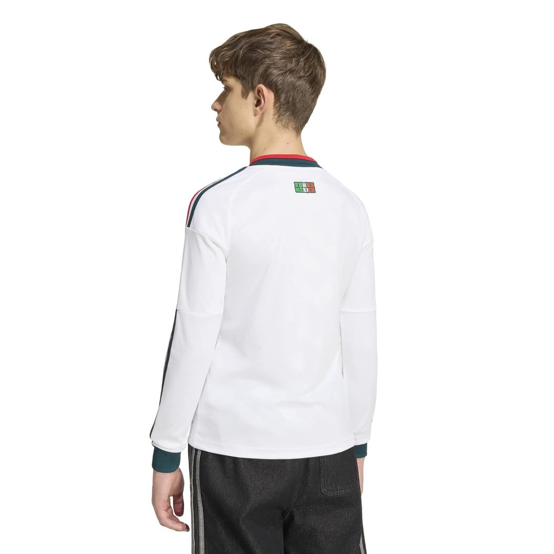 Mexico National Team adidas Youth 2026 Away Replica Long Sleeve Jersey - White